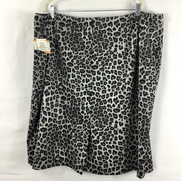 Kasper Silver Streak Animal Print Skirt Size 24W NWT - Picture 5 of 11